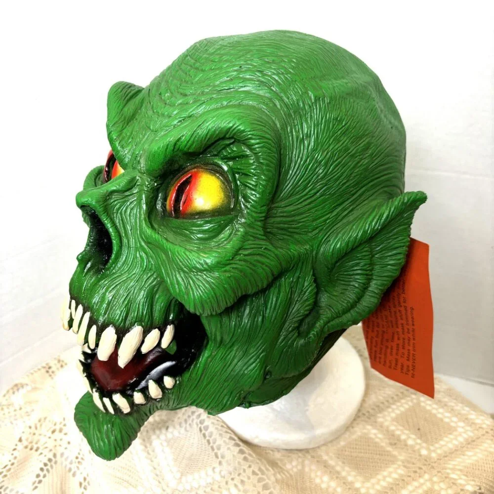 Rare VTG 1990 Green Demon  American Mask & Novelty Vintage Collectible Mask NWT